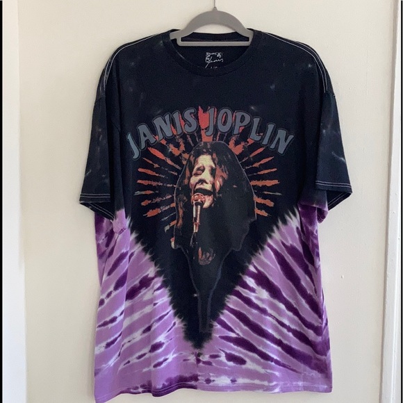 Janis Joplin Rock N Roll Oversized Graphic Purple Tie Dye Band Tee Size … - Picture 9 of 9